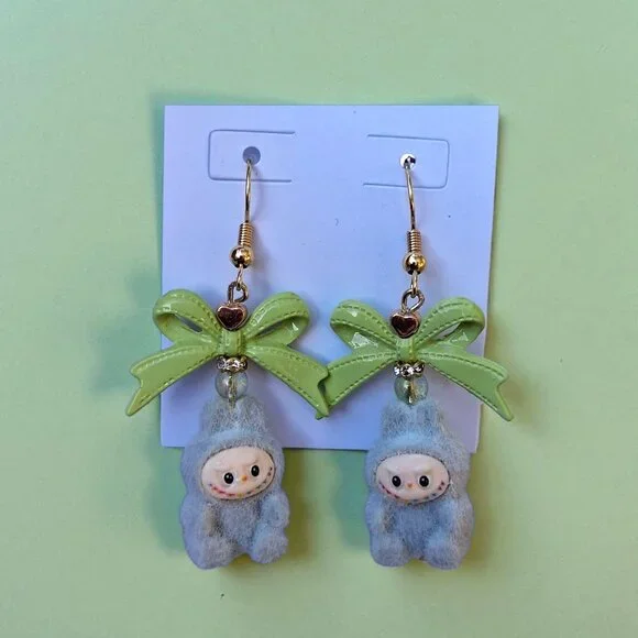 Handmade Mini Labubu Earrings - Picture 3 of 16